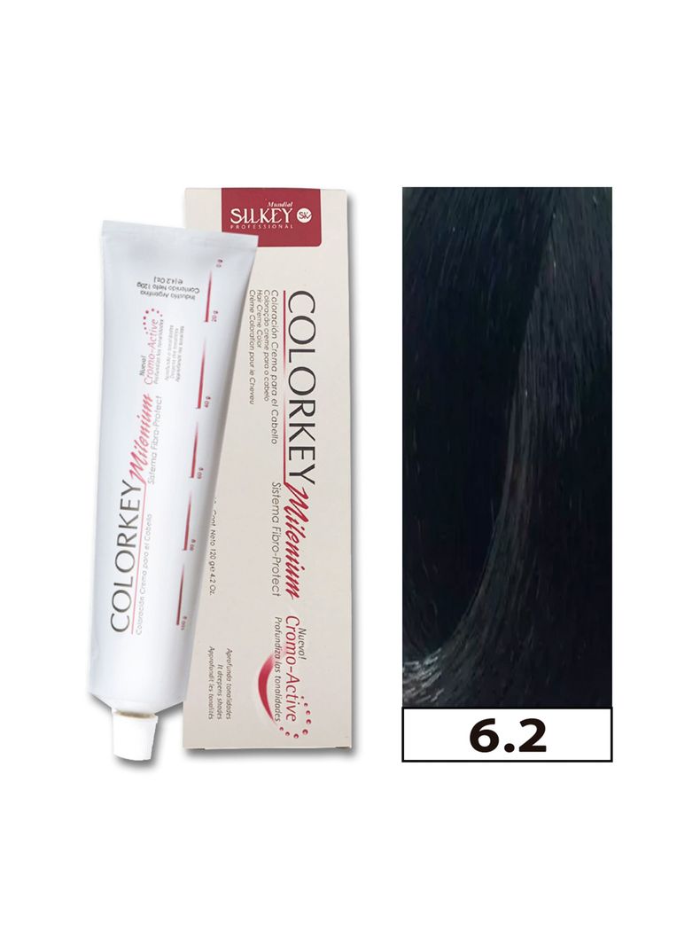 COLORKEY MILENIUM - Tintura Permanente en crema Silkey 120GR  - 6.2 Rubio Oscuro Nacarado-0