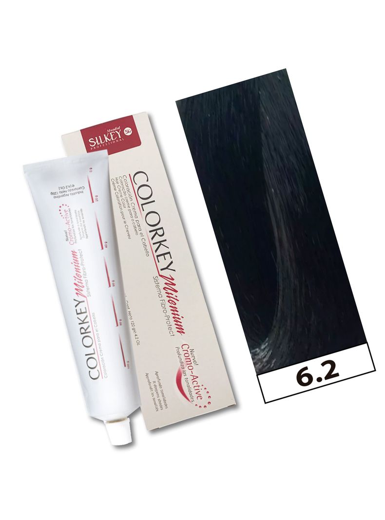 COLORKEY MILENIUM - Tintura Permanente en crema Silkey 120GR  - 6.2 Rubio Oscuro Nacarado-1