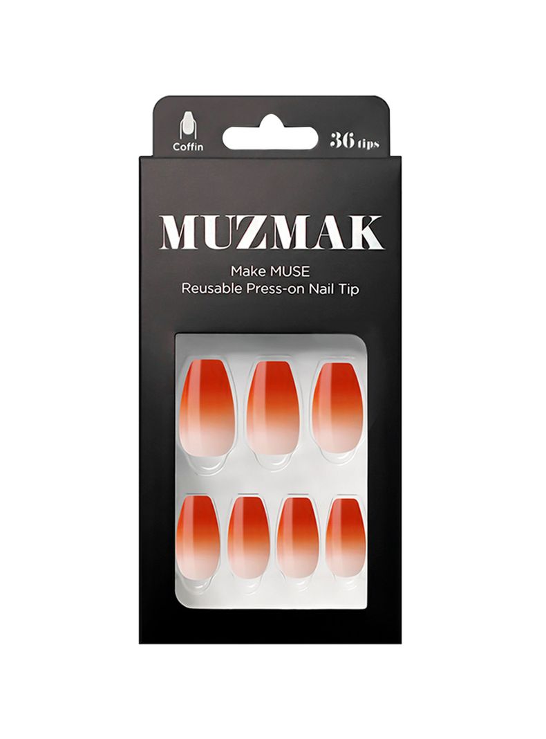 MUZMAK - Uñas Press On Dip Maple Coffin 36 U.-0