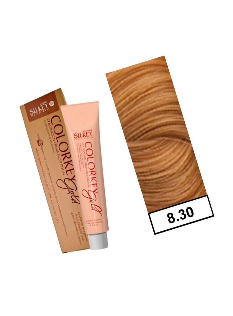 COLORKEY GOLD - Tintura Permanente Efecto 3D Pigment 60gr  - 8.30 Rubio Claro Dorado Intenso-1