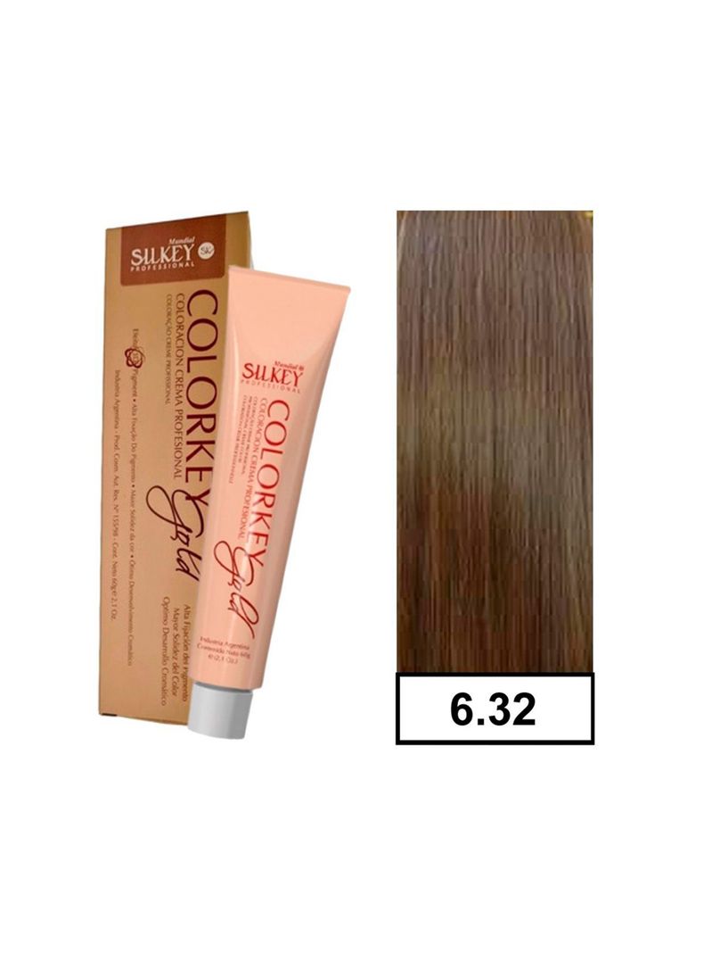COLORKEY GOLD - Tintura Permanente Efecto 3D Pigment 60gr  - 6.32 Rubio Oscuro Dorado Nacarado-0