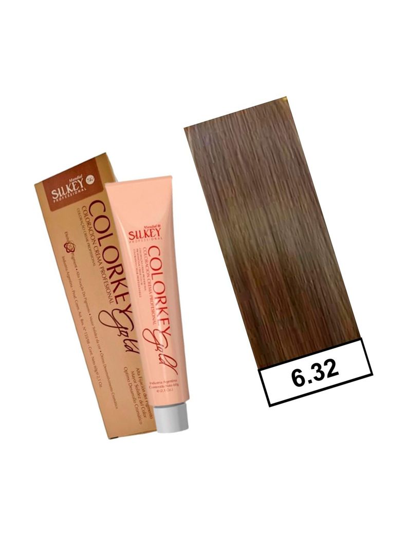 COLORKEY GOLD - Tintura Permanente Efecto 3D Pigment 60gr  - 6.32 Rubio Oscuro Dorado Nacarado-1