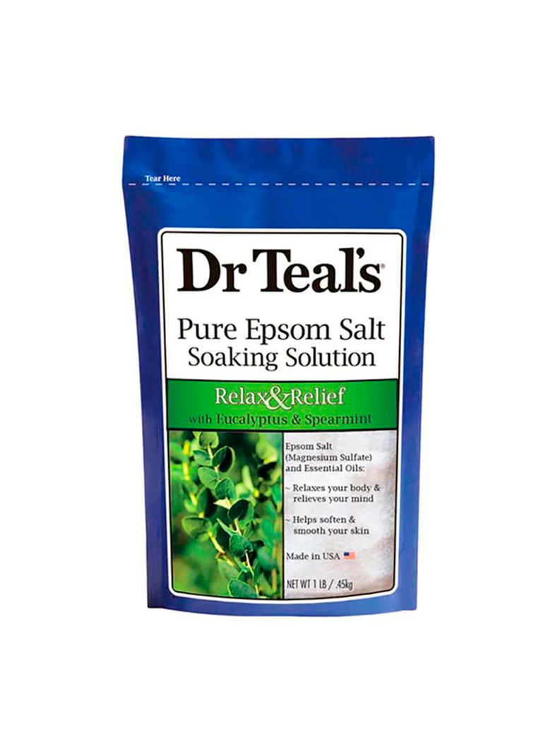 Sal Pura De Epsom Dr Teals Con Eucalipto Y Hierbabuena 1 Lb-0