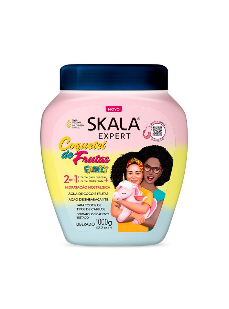 Crema Peinar 2 En 1 Coctel De Frutas Familiar Skala 1000Gr-0