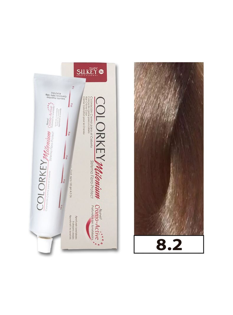 COLORKEY MILENIUM - Tintura Permanente en crema Silkey 120GR  - 8.2 Rubio Claro Nacarado-0