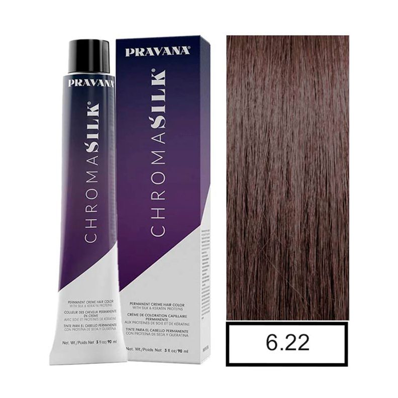 PRAVANA - Tintura Permanente Chromasilk Rubio Beige Oscuro Intenso 6.22 90Ml + Oxidante-0