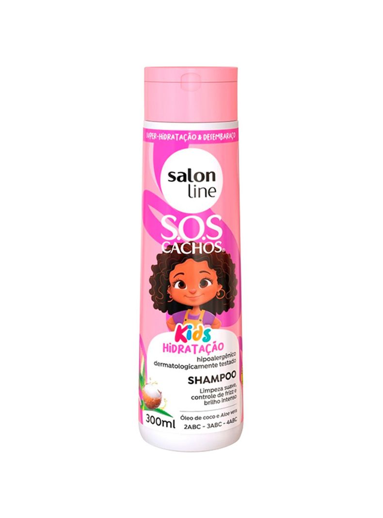 Shampoo Rizos Limpieza Suave Control de Frizz Salon Line Kids 300ml-0