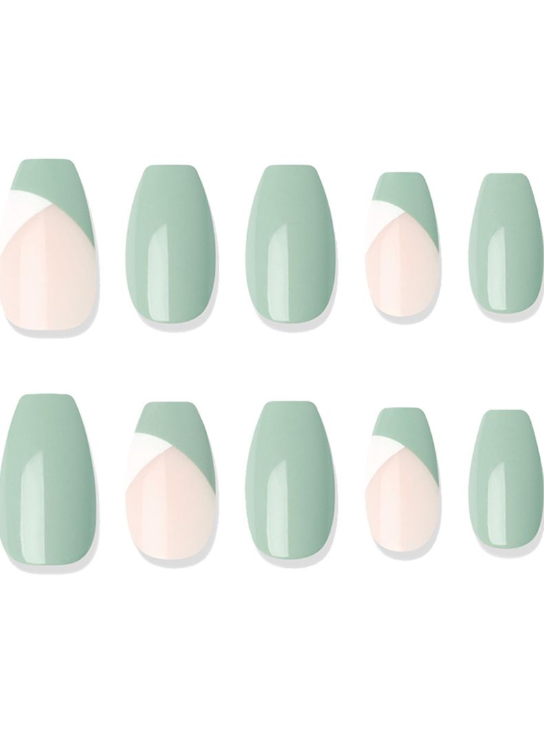 MUZMAK - Uñas Press On Creamy Basil Coffin 36 U.-1