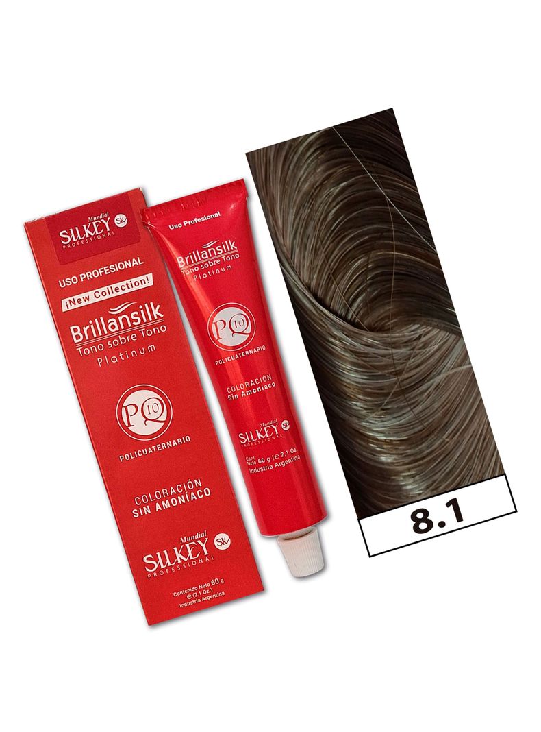BRILLANSILK - Tintura Tono - Tono Sin Amoníaco Silkey 60g  - 8.1 Rubio Claro Ceniza-1