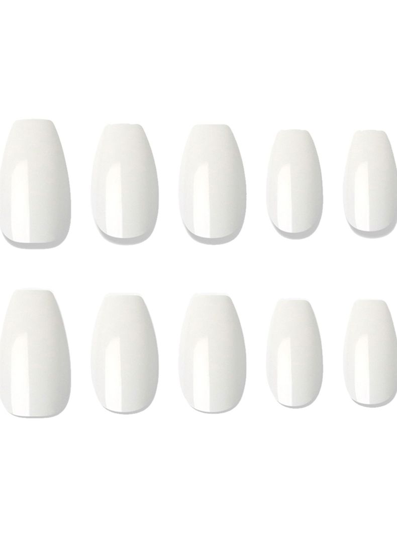 MUZMAK - Uñas Press On Edge White Coffin 36 U.-1
