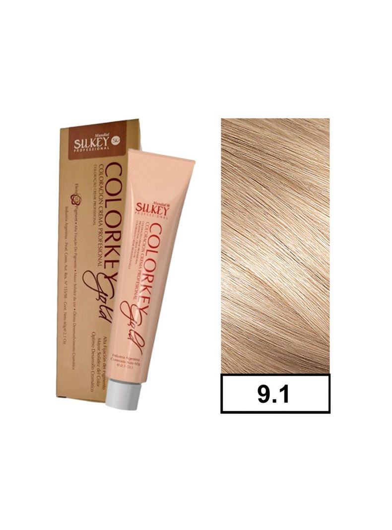 COLORKEY GOLD - Tintura Permanente Efecto 3D Pigment 60gr  - 9.1 Rubio extra Claro Ceniza-0
