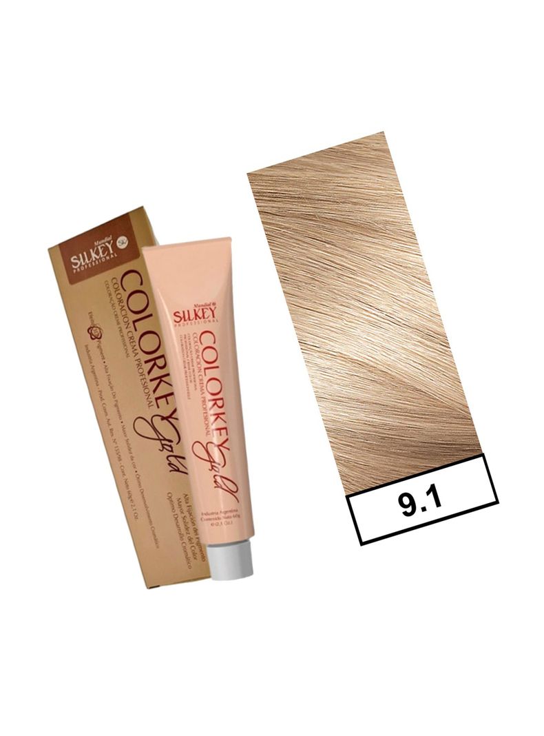 COLORKEY GOLD - Tintura Permanente Efecto 3D Pigment 60gr  - 9.1 Rubio extra Claro Ceniza-1