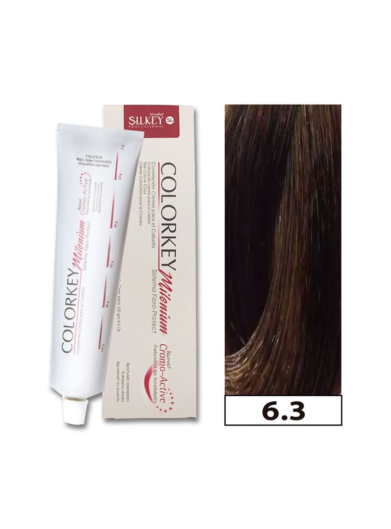 COLORKEY MILENIUM - Tintura Permanente en crema Silkey 120GR  - 6.3 Rubio Oscuro Dorado-0
