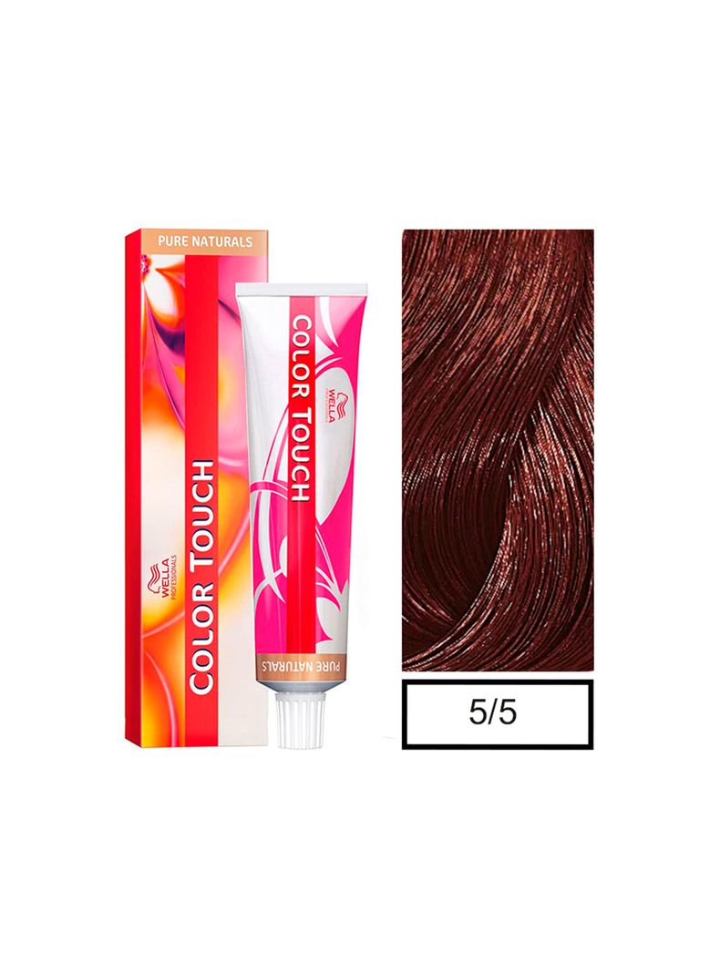 WELLA-tintura semipermanente color touch 5/5 castaño claro caoba 60gr + Peróxido en crema de 1,9%-0