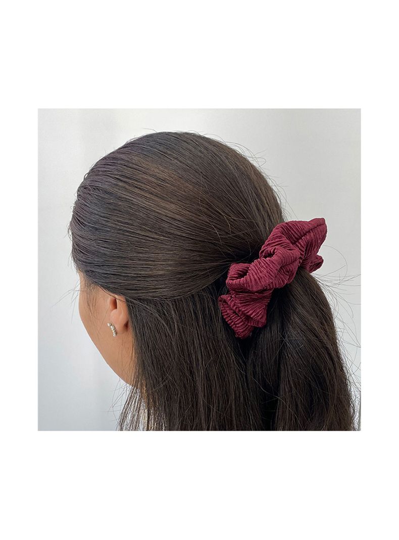 Coleta Para Cabello Mediana Color Vino-0