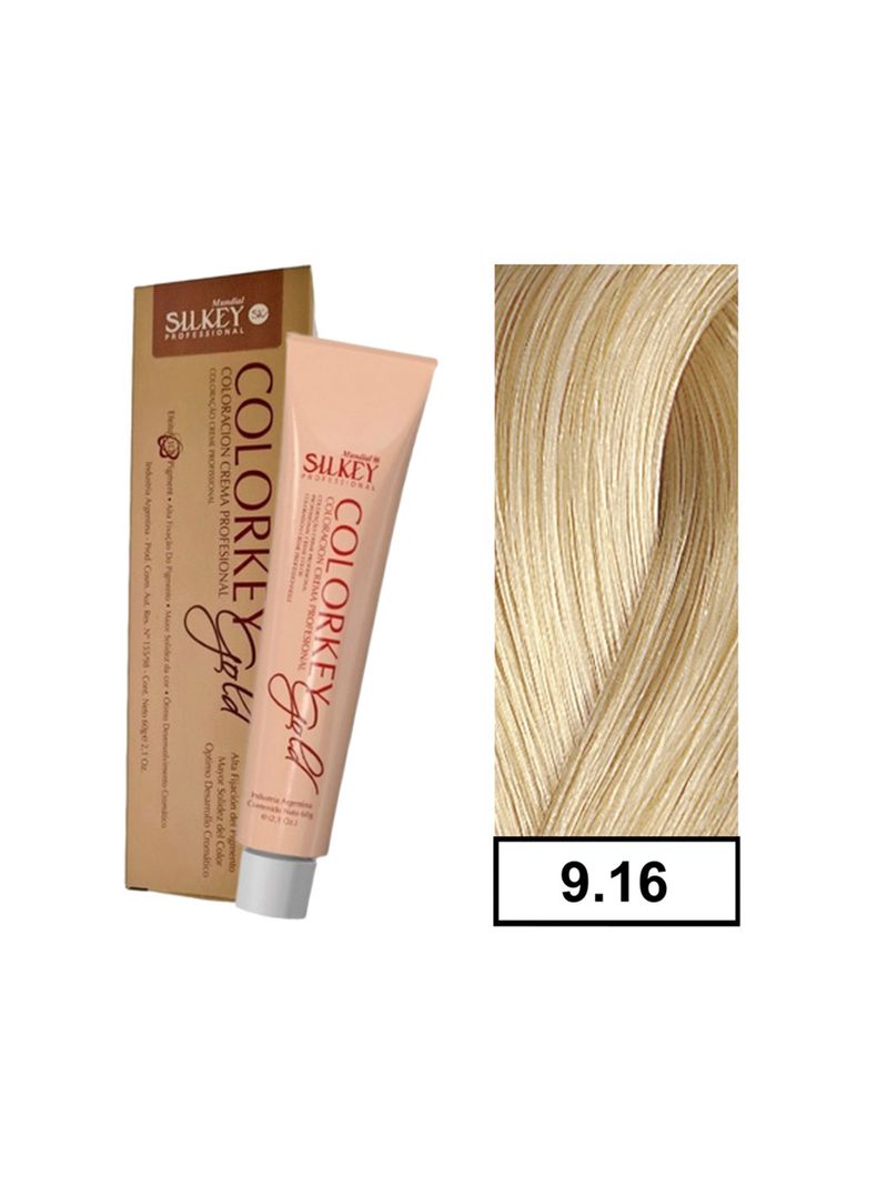 COLORKEY GOLD - Tintura Permanente Efecto 3D Pigment 60gr  - 9.16 Rubio Extra Claro Ceniza Rojizo-0