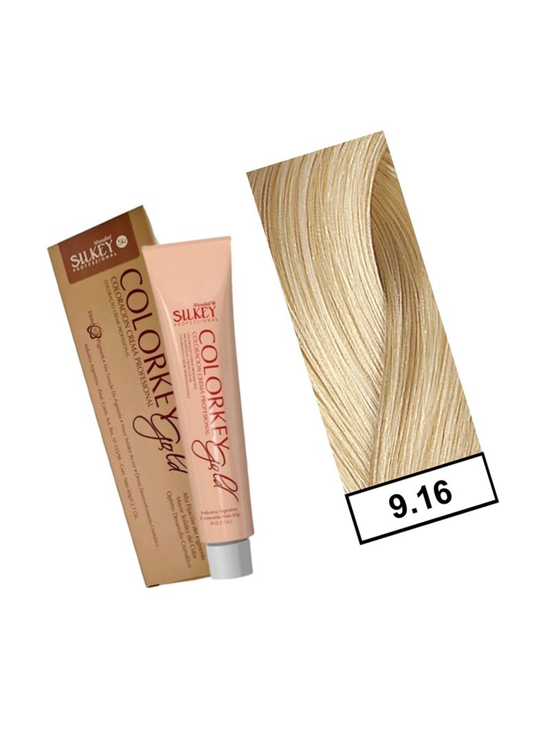 COLORKEY GOLD - Tintura Permanente Efecto 3D Pigment 60gr  - 9.16 Rubio Extra Claro Ceniza Rojizo-1
