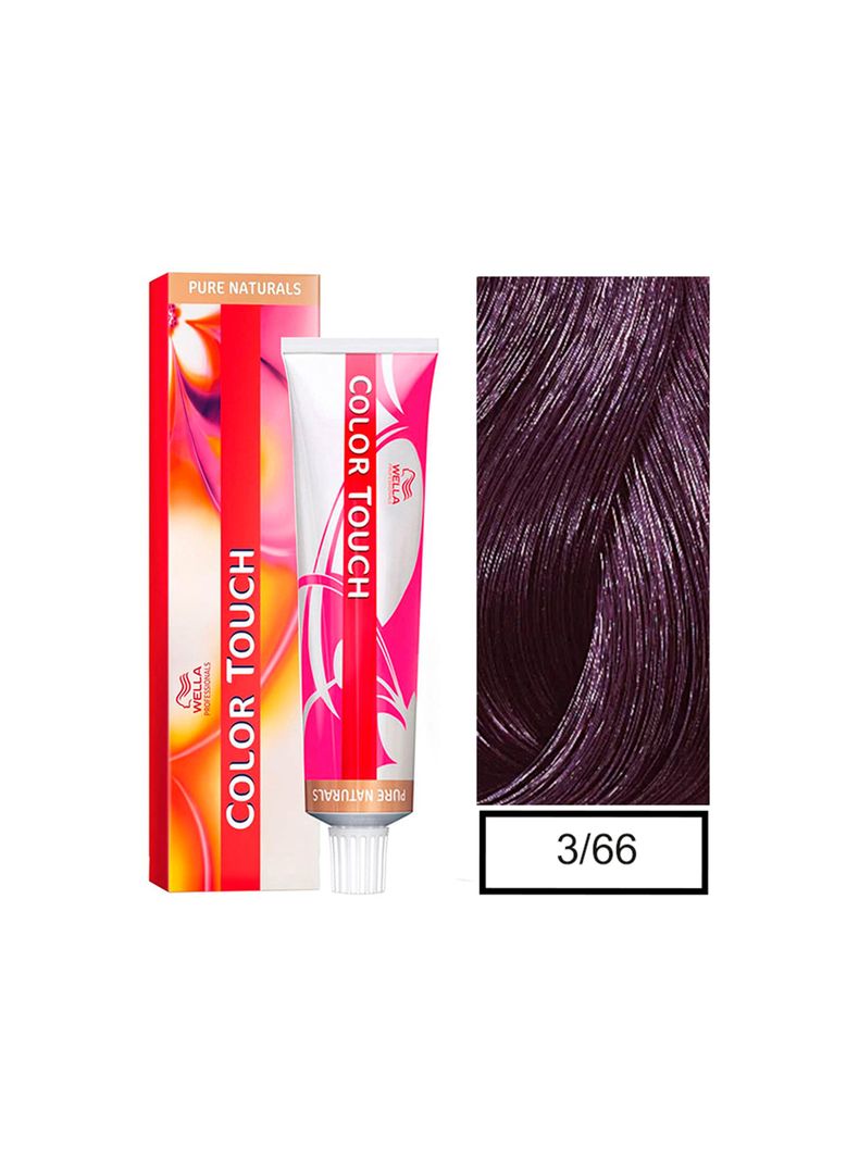 WELLA-tintura semipermanente color touch 3/66 castaño oscuro violeta intenso 60gr + Peróxido en crema de 1,9%-0