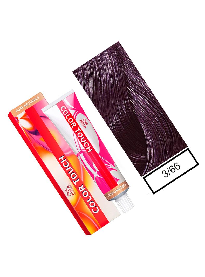 WELLA-tintura semipermanente color touch 3/66 castaño oscuro violeta intenso 60gr + Peróxido en crema de 1,9%-1