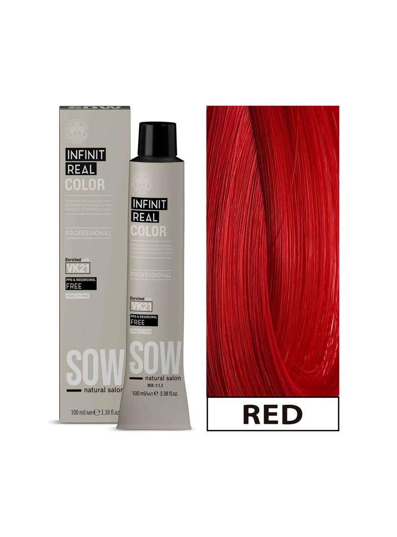 SOW - Tintura Permanente Bajo Amoniaco VK21 100ml + Oxidante - ROJO-0