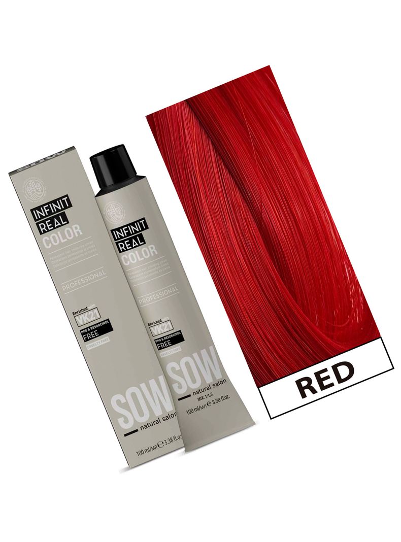 SOW - Tintura Permanente Bajo Amoniaco VK21 100ml + Oxidante - ROJO-1