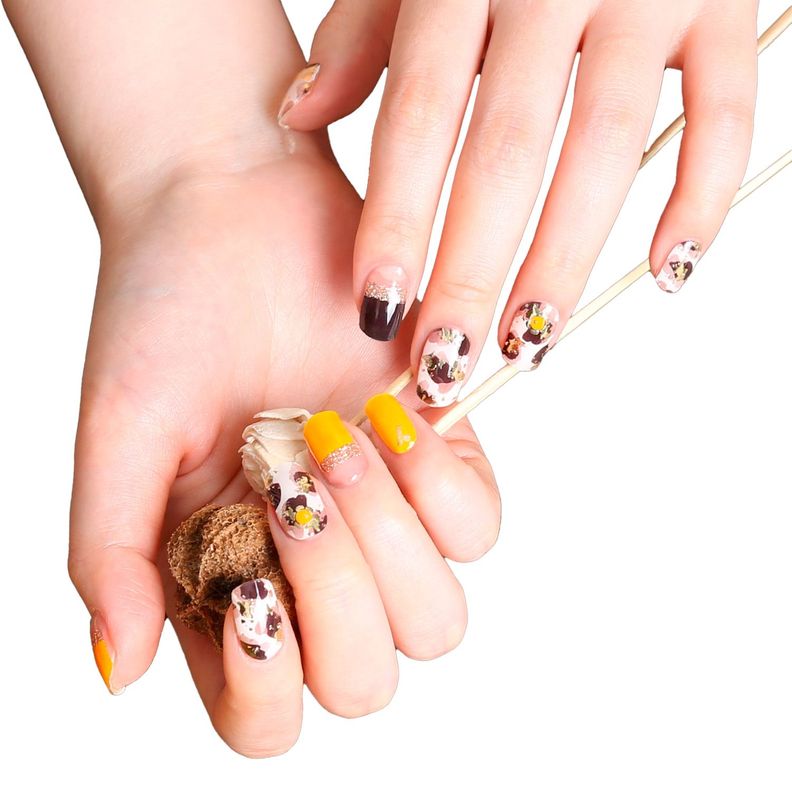 Uñas Sticker Efecto Gel Tiolla Yellow Leopard-0