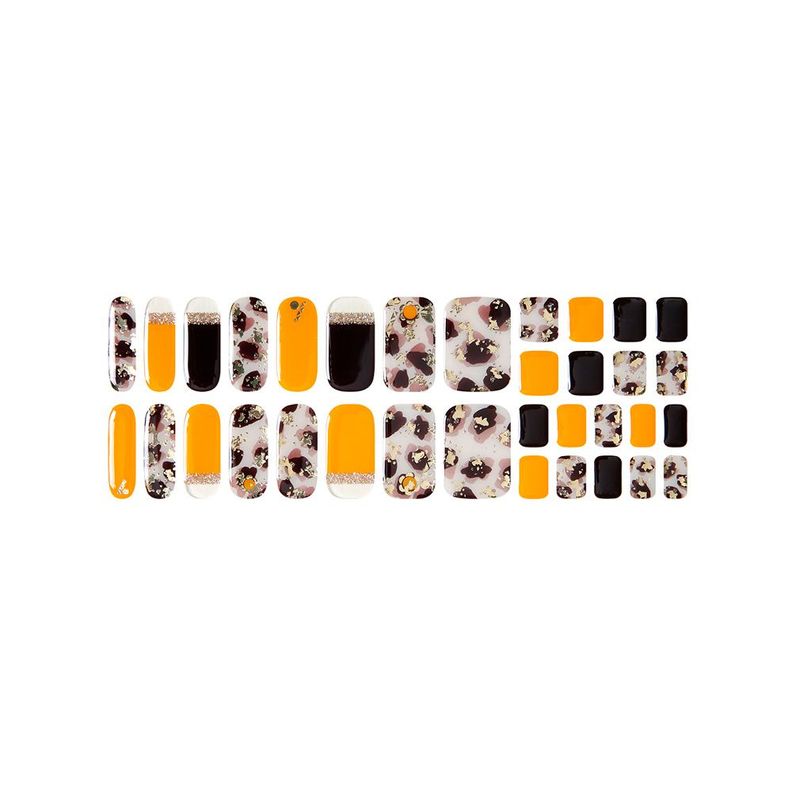 Uñas Sticker Efecto Gel Tiolla Yellow Leopard-1