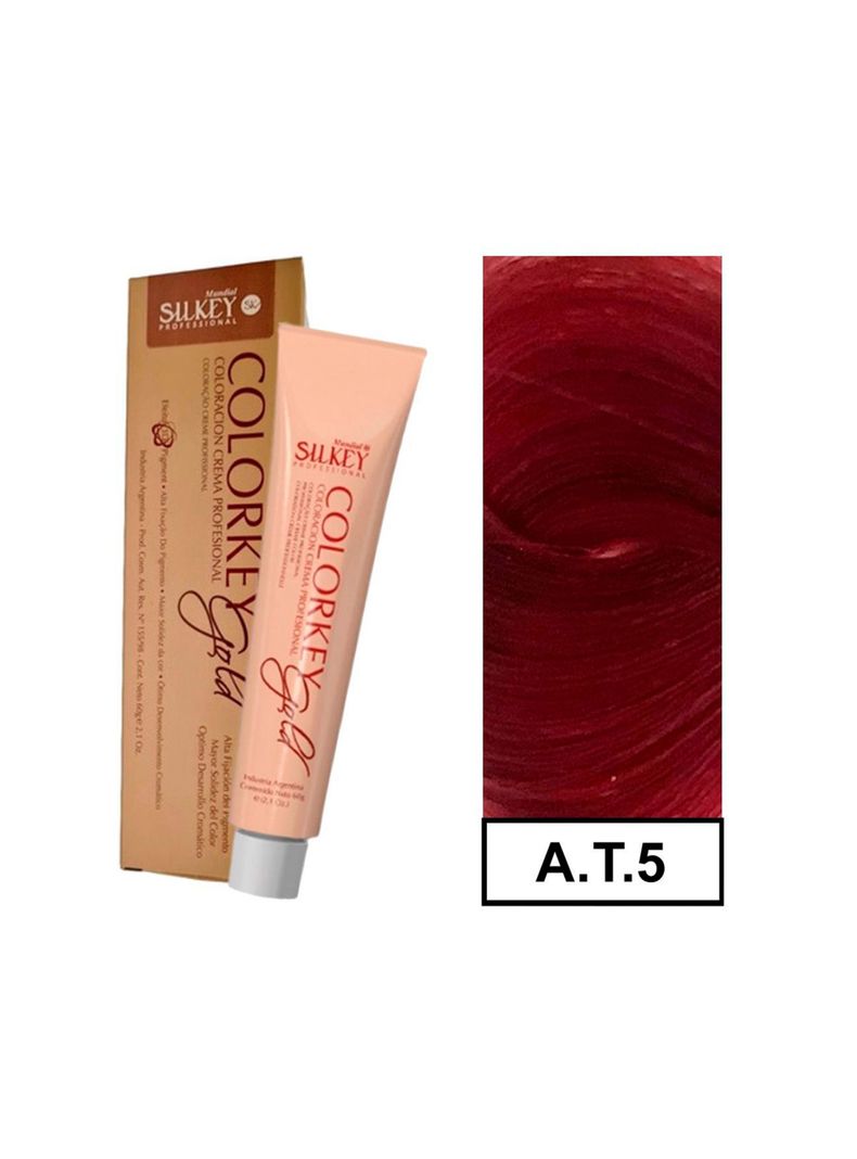 COLORKEY GOLD - Tintura Permanente Efecto 3D Pigment 60gr  - AT.5 Castaño Claro Rojizo Extra Red-0