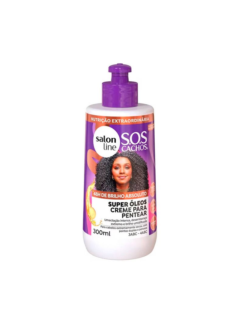 Crema De Peinar Super Oleos Nutritivo Salon Line 300 Ml-0