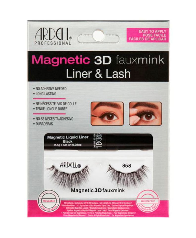 Kit Pestañas Magnéticas Y Delineador Ardell Faux Mink 858-0
