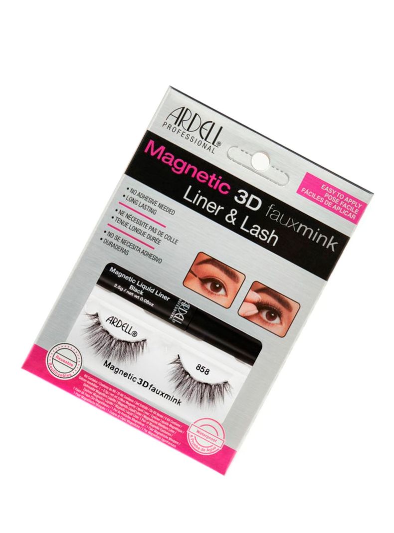 Kit Pestañas Magnéticas Y Delineador Ardell Faux Mink 858-1
