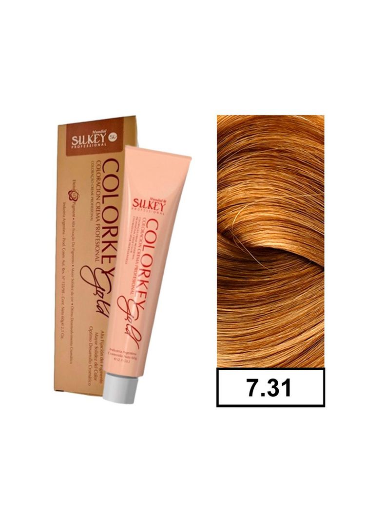 COLORKEY GOLD - Tintura Permanente Efecto 3D Pigment 60gr  - 7.31 Rubio Mediano Dorado Ceniza-0