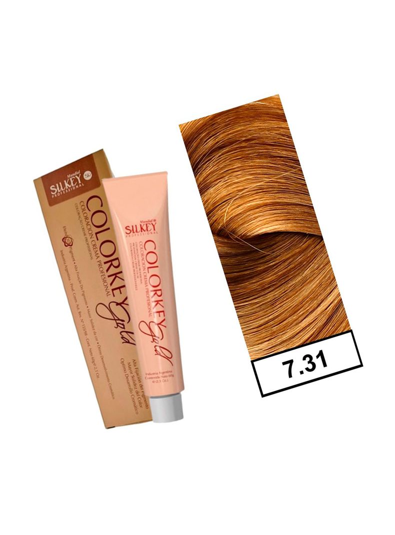 COLORKEY GOLD - Tintura Permanente Efecto 3D Pigment 60gr  - 7.31 Rubio Mediano Dorado Ceniza-1