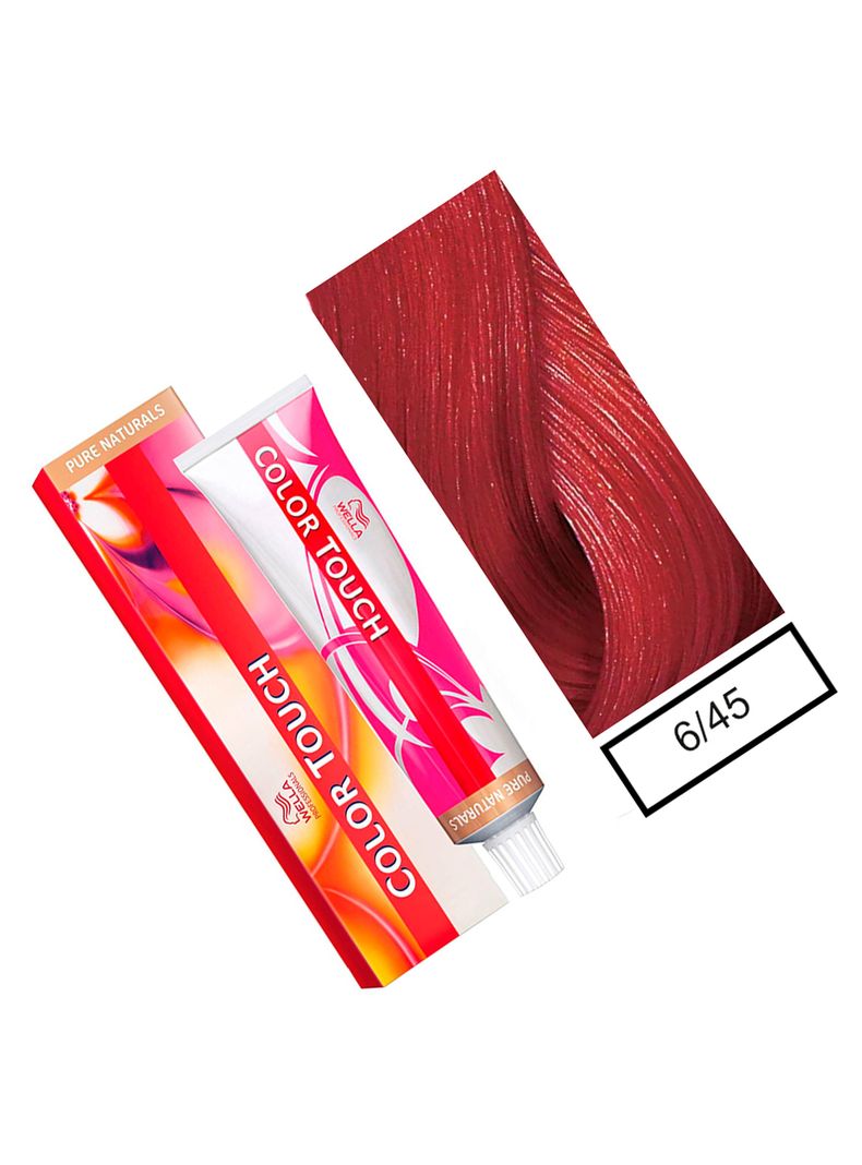 WELLA-tintura semipermanente color touch 6/45 rubio oscuro rojo caoba 60gr + Peróxido en crema de 1,9%-1