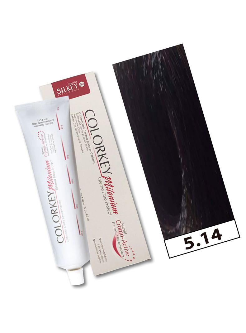 COLORKEY MILENIUM - Tintura Permanente en crema Silkey 120GR  - 5.14 Castaño Claro Coffee-1