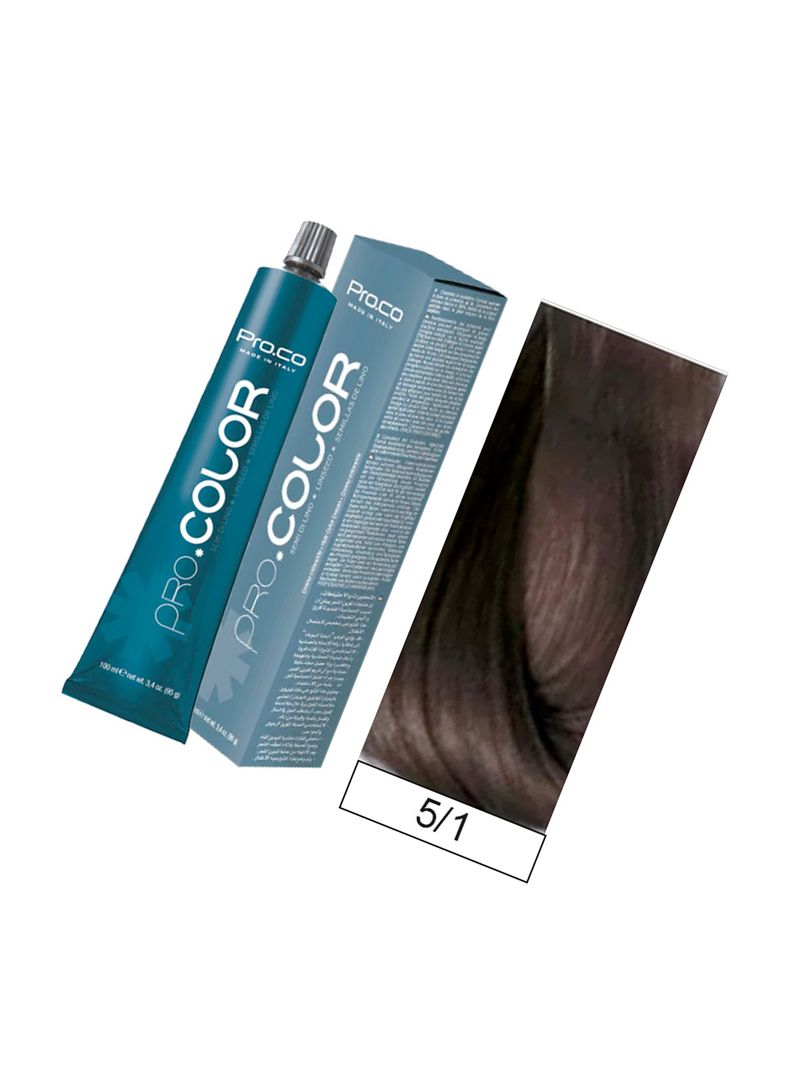 Tintura Permanente Pro.color BBcos  5/1 Castaño Claro Ceniza 100ml-1