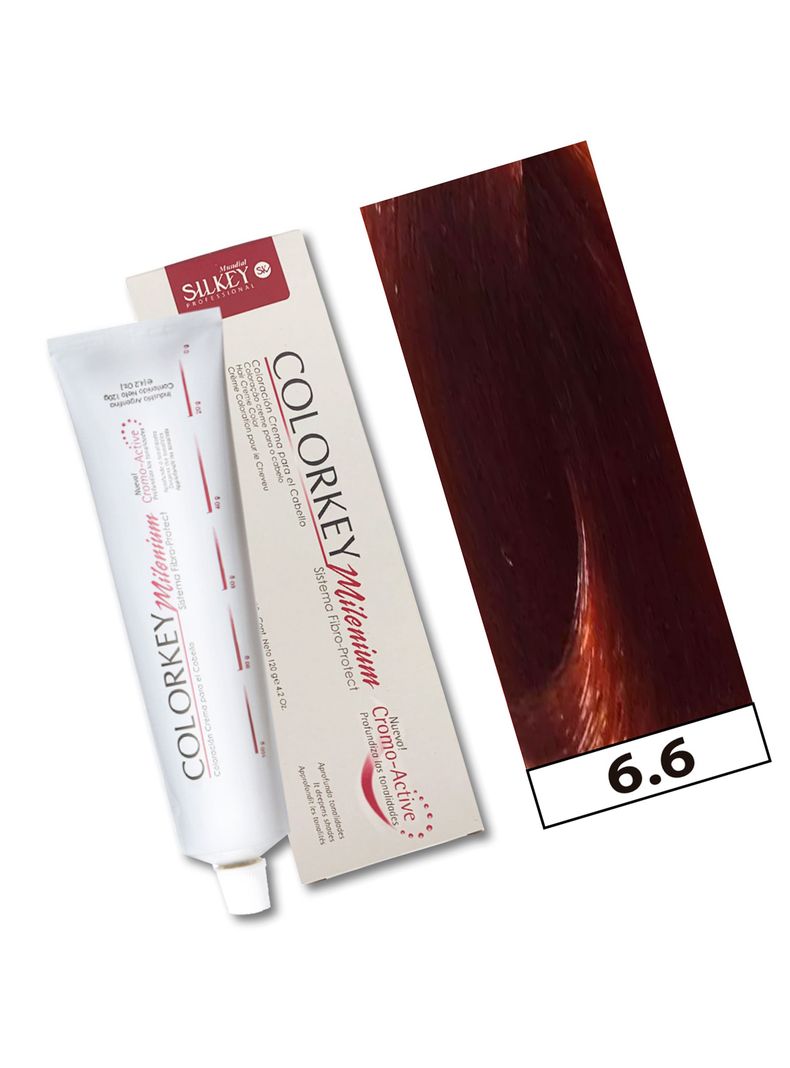 COLORKEY MILENIUM - Tintura Permanente en crema Silkey 120GR  - 6.6 Rubio Oscuro Rojizo-1