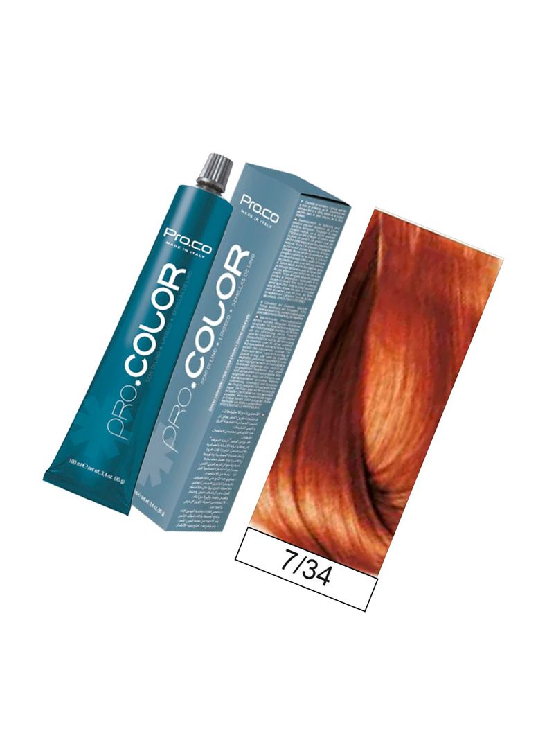 Tintura Permanente Pro.color BBcos  7/34 Rubio Cobre Dorado 100ml-1