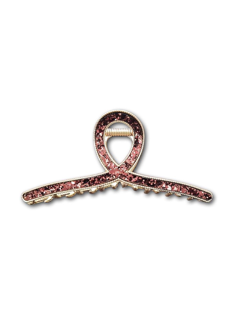 Traba Brillos Garra Tiburón De Cabello Infinity Marron Oscuro-0