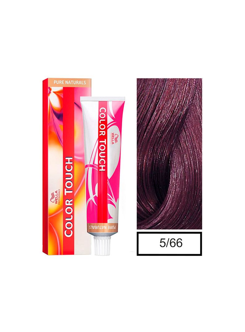 WELLA-tintura semipermanente color touch 5/66 castaño claro violeta intenso 60gr + Peróxido en crema de 1,9%-0