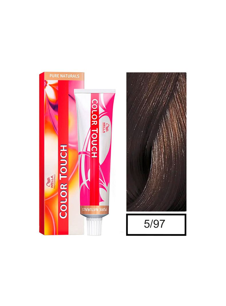 WELLA-tintura semipermanente color touch 5/97 castaño claro cendre marrón 60gr + Peróxido en crema de 1,9%-0