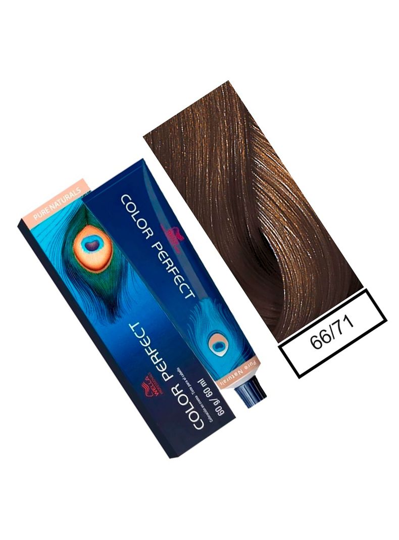 WELLA-tintura permanente color perfect 66/71 rubio oscuro intenso marrón ceniza 60gr + oxidante 20vol 60ml-1
