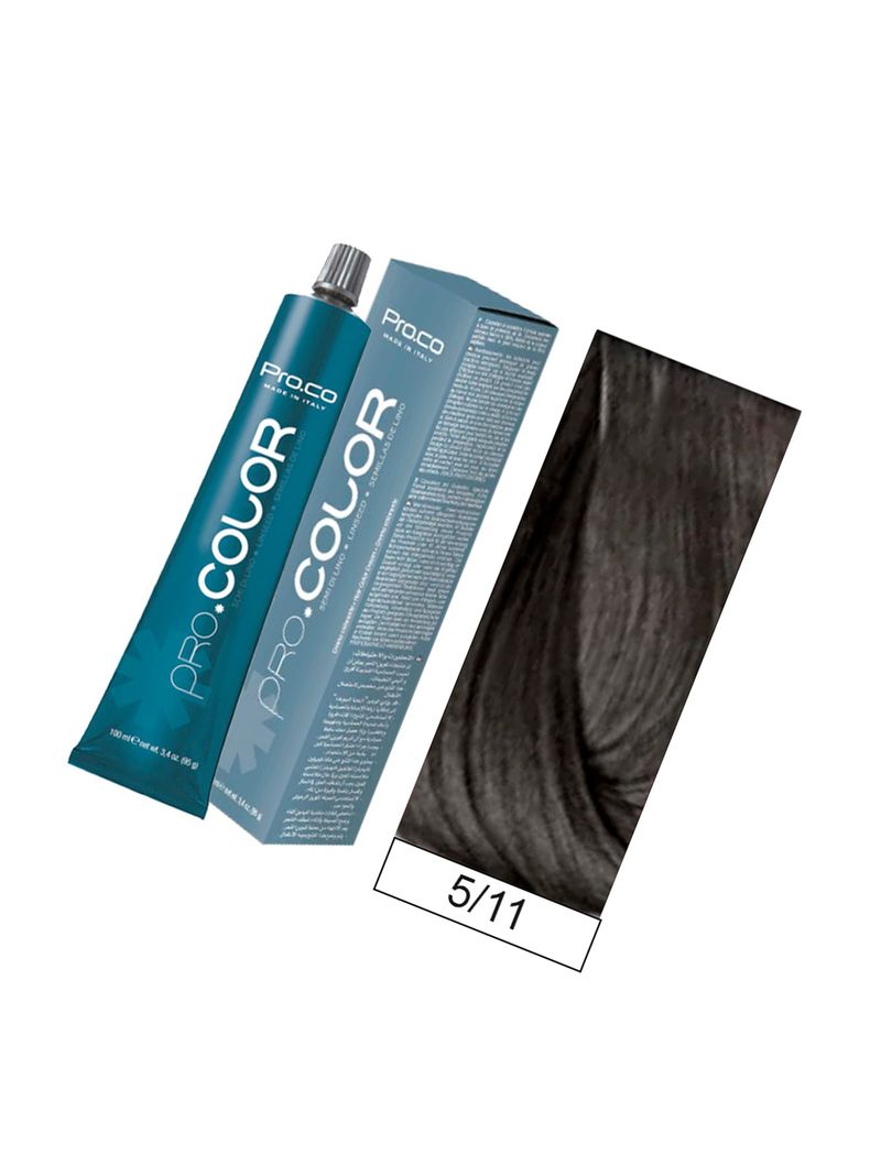 Tintura Permanente Pro.color BBcos  5/11 Castaño Claro Ceniza Intenso 100ml-1