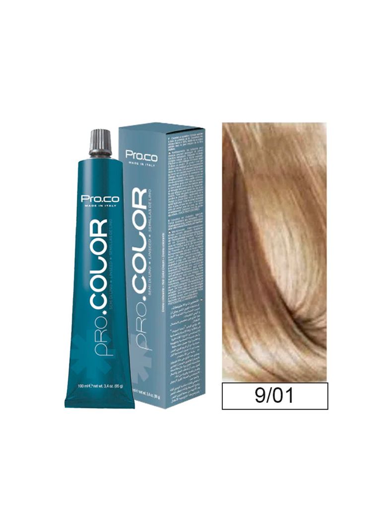 Tintura Permanente Pro.color BBcos  9/01 Rubio Clarisimo Ceniza 100ml-0