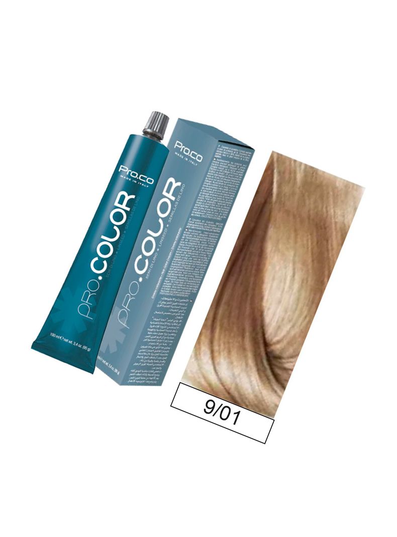 Tintura Permanente Pro.color BBcos  9/01 Rubio Clarisimo Ceniza 100ml-1