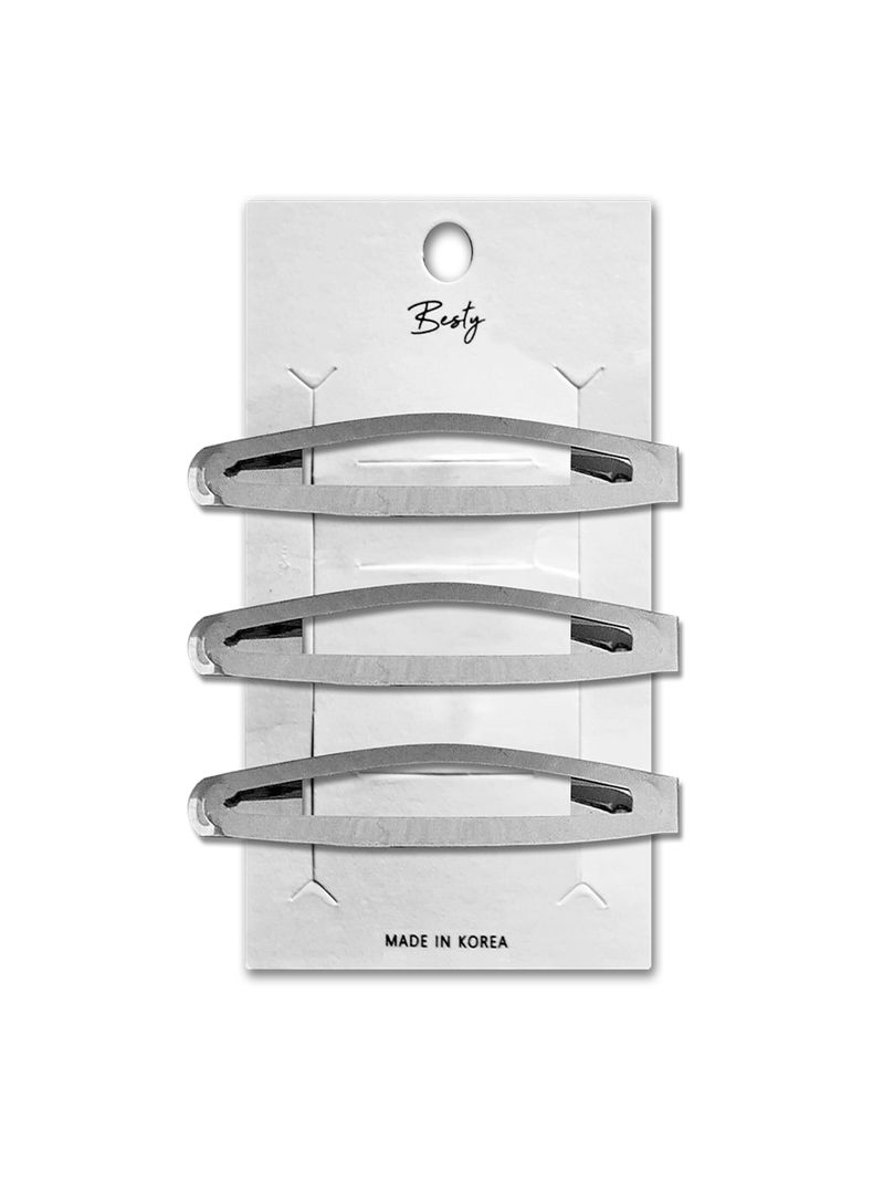 Set Clip Semiovalado Grande Besty Plateado 3U Plateado