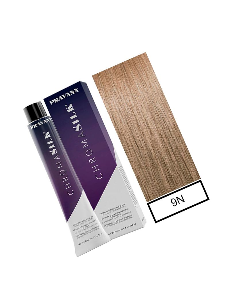 PRAVANA - Tintura Permanente Chromasilk Rubio Clarisimo Natural 9N 90Ml + Oxidante-1