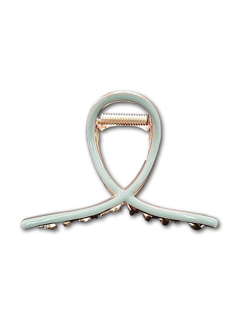 Traba Metalica Garra Grande Para Cabello Resina Oliva