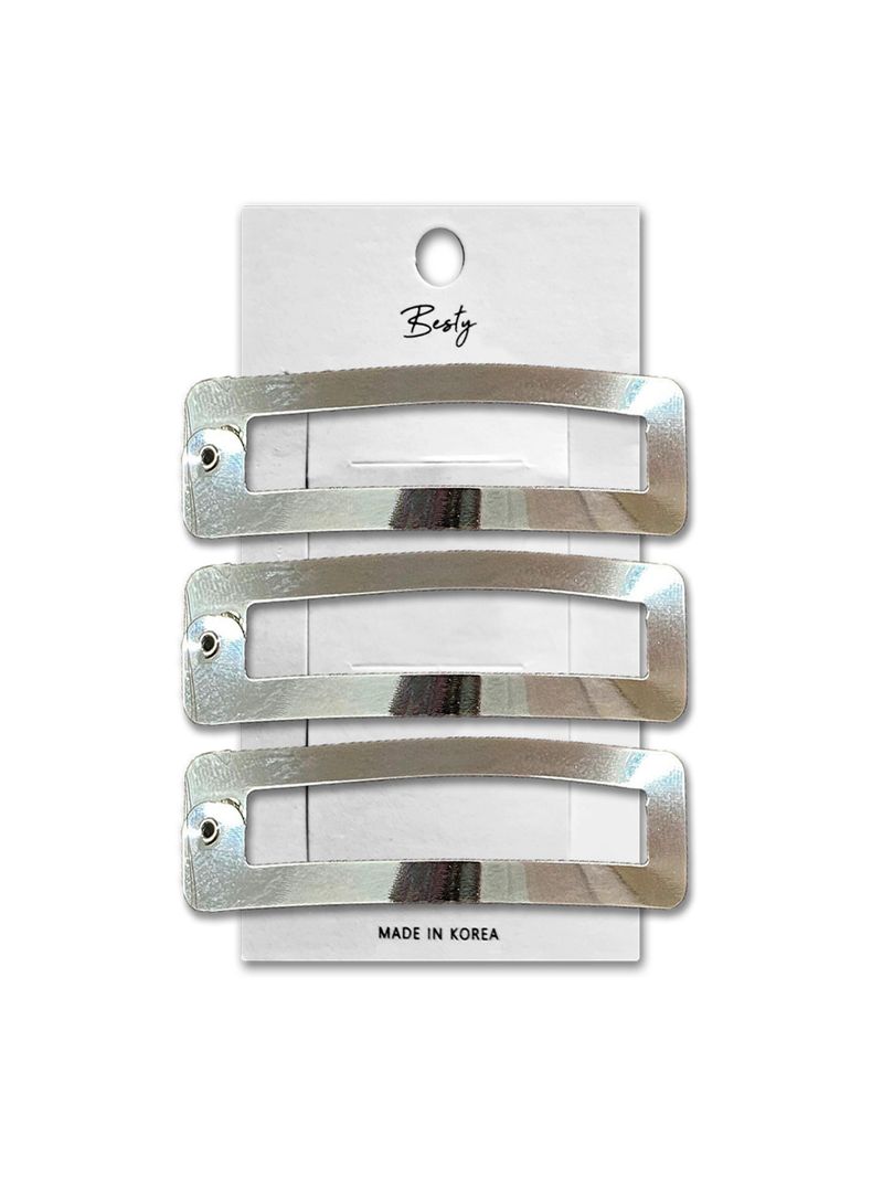 Set Clip Rectangular Besty Plateado 3U Plateado