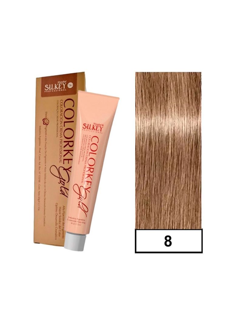 COLORKEY GOLD - Tintura Permanente Efecto 3D Pigment 60gr  - 8 Rubio Claro Natural-0